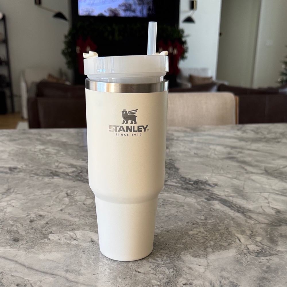 Stanley Cream Tumbler with Straw
